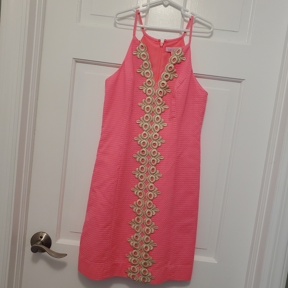Lilly Pulitzer Bungalow Pink Pearl Sheath Dress Size 00, Cocktail Party